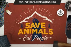 Save Animals SVG Cut File - Funny Adventure T-Shirt Camp png Product Image 2