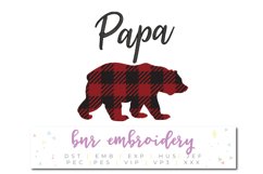Papa Bear Machine Embroidery Design, Animal Product Image 1