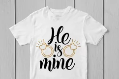 He Is Mine - Love SVG EPS DXF PNG Cutting Files Product Image 3