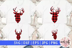 Buffalo Plaid Deer - Christmas SVG EPS DXF PNG Product Image 1