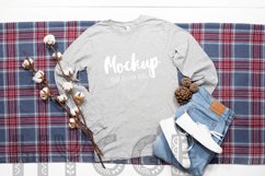 Tshirt Mockup Bella Canvas 3501 Athletic Heather Long Sleeve Product Image 1