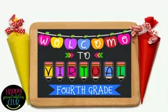 Virtual Fourth Grade School Sign- First Day of School Sign Product Image 2