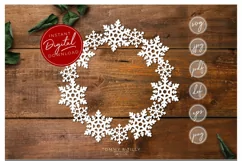 Snowflake Wreath - SVG EPS DXF PNG PDF JPG Product Image 3