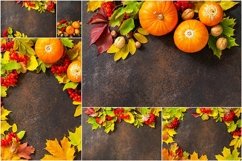 Autumn composition with autumn leaves bundle 6 stock photos. Product Image 1