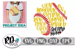 Softball Mom Word Art - A Sports Cricut Cut File Product Image 1