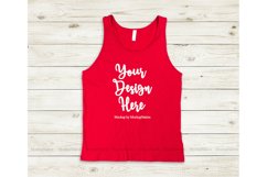 Bella Canvas 3480 Red Tank Top Mockup, Flat Lay Tank Mock Up Product Image 1