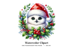 Owl Wreath Clipart PNG White Arctic Owl Product Image 1