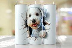 Bedlington Terrier Peeking Cracked wall Tumbler Wrap Product Image 1