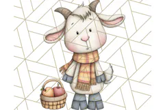 Fall Farm Animal Clipart, Autumn Barnyard PNG Illustrations Product Image 3
