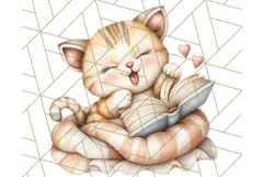 Warm & Fuzzy Mornings PNG Clipart, Cozy Animal Art Download Product Image 3
