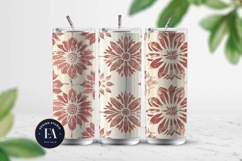 Rustic Retro Floral Block Print | Geometric Floral Pattern Product Image 2