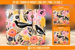 Sparrow Tumbler Wrap Designs, Sublimation Wrap Product Image 1