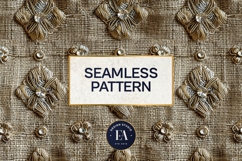 Embroidered Jute digital paper | Cactus pattern Product Image 3