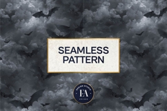 Bats Night Sky Pattern, Dark Gothic Bat Seamless Paper Product Image 3