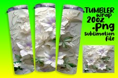 20oz Tumbler Wrap - 3D Flower in Hole Sublimation Design Product Image 1