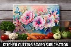 Cutting Board Sublimation Design - Flowers Sublimation PNG Product Image 1