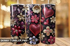 3D Valentine's Day Tumbler Design | Sublimation Wrap 20 Oz Product Image 1