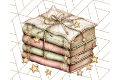 Christmas Book Clipart, Festive Reading PNG Illustrations Product Image 3