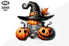 Halloween Pumpkin Sublimation - Clipart PNG Design Product Image 1