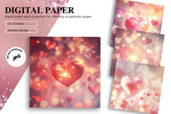 Heart Valentines Background Love Wallpaper Bokeh Backdrop_39 Product Image 1