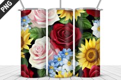 Rose Flowers Tumbler Wrap | Sublimation Design | Tumble PNG Product Image 4