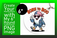 Creative Circle PNG Car Coaster Template , Funny Ghost Product Image 1
