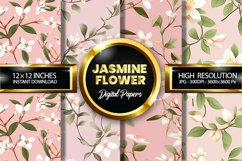 Jasmine Flower Digital Papers - 04 Variations Product Image 1
