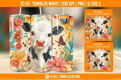 Highland Cow Tumbler Wrap Designs, Sublimation Wrap Product Image 1