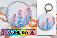Springtime Joy Circle Wrap: Floral Sublimation Keychain Product Image 1