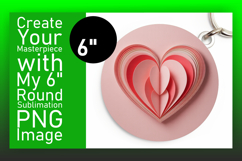 Vibrant Round Design for Keychains , Flowers Heart Product Image 1