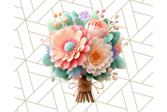 Pastel Flower Bouquet PNG Clipart, Elegant Floral Art Product Image 3