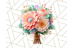 Pastel Flower Bouquet PNG Clipart, Elegant Floral Art Product Image 3
