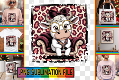Playful TSHIRT Gift Ideas PNG, Cute Cow Product Image 1