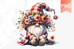 Floral Gnome Sublimation - Gnome Clipart Design Product Image 1