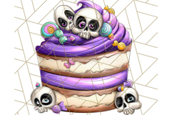 Whimsical Halloween Cake Clipart PNG, Spooky Desserts Product Image 3