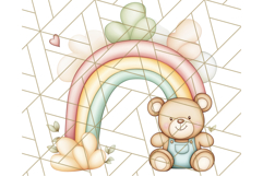 Pastel Plushie Rainbow Clipart PNG, Nursery Baby Animals Png Product Image 3