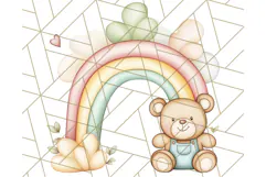 Pastel Plushie Rainbow Clipart PNG, Nursery Baby Animals Png Product Image 3