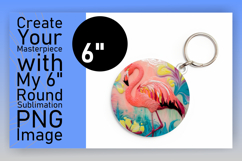 Sophisticated Keychain Circle PNG , Flamingo Product Image 1
