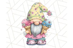 Ice Cream Gnome Clipart PNG Summer Dessert Art, Summer Gnome Product Image 3