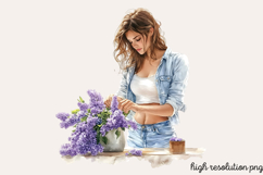 Blue Cozy Spring Home Clipart PNG Product Image 1