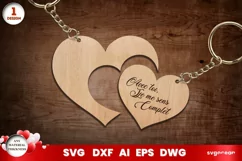 French Valentine's Day Keychain | Laser Cut | Glowforge Product Image 1