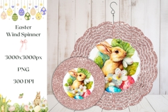 Glitter Pink Easter Wind Spinner, Bunny Wind Spinner PNG Product Image 1