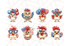 Funny USA Chickens Png, July Red White Blue Farm Clipart Png Product Image 3