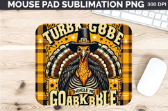 Watercolor Turkey Mouse Pad Sublimation - Thanksgiving PNG Product Image 1