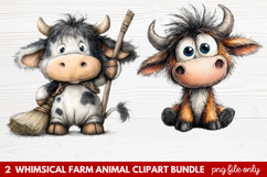 Whimsical Farm Animal Clipart | Cute Farm Animals PNG Set Product Image 1