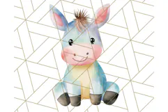 Watercolor Farm Animals PNG Clipart, Baby Nursery Decor Png Product Image 3
