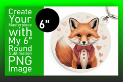 Cute Circle PNG for Sublimation , Valenines Animals Product Image 1