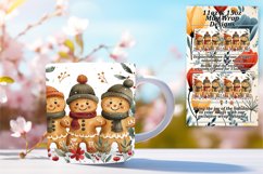 Festive Mug Wrap 11oz/15oz Gingerbread Holiday Design Product Image 1