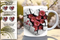 Garden Glamour: Crack Wall 3D Heart Mug, Various Sizes Product Image 1