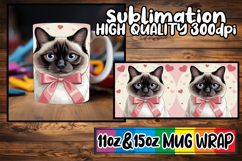 Joyful dreams 11oz 15oz sublimation wrap, Valentines Cat Product Image 1